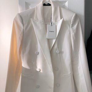 Brand New Theory Wool Tux Jacket in Winter White size 00